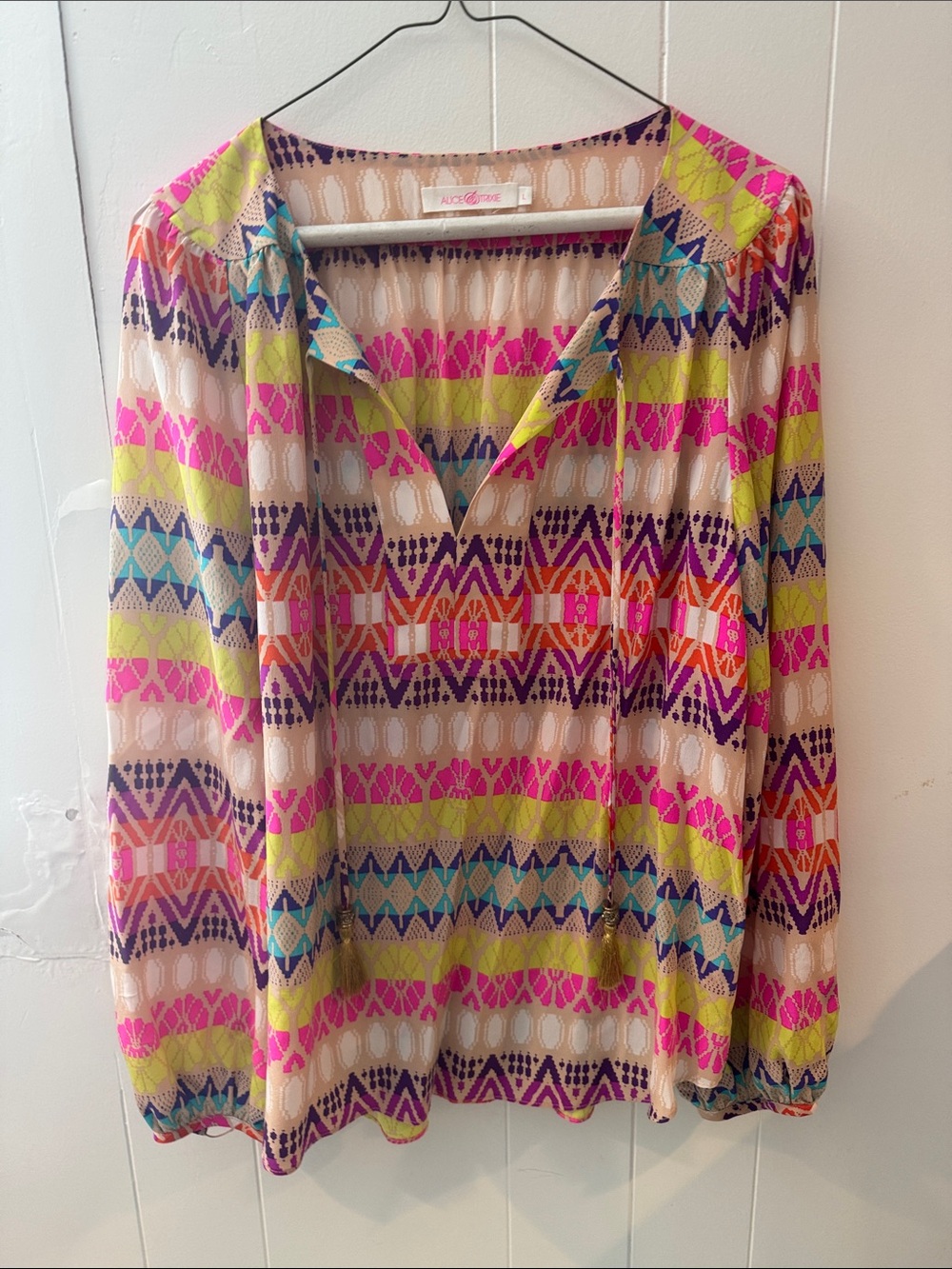 Alice & Trixie Neon Multi-Stripe V-Neck Tunic